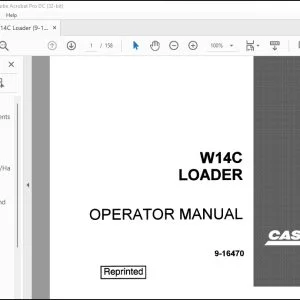 Case W14C Loader Operators Manual 9-16470 - PDF DOWNLOAD