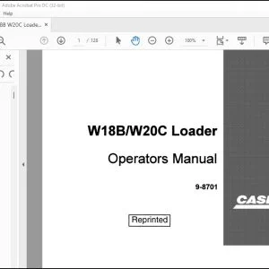 Case W18B W20C Loader Operators Manual 9-8701 - PDF DOWNLOAD