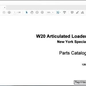 Case W20 Articulated Loader New York Special Parts Catalog Manual 1262 - PDF DOWNLOAD