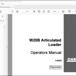 Case W20B Articulated Loader Operators Manual 9-6002 - PDF DOWNLOAD