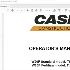 Case W20F Wheel Loader Operator's Manual 48095994 - PDF DOWNLOAD
