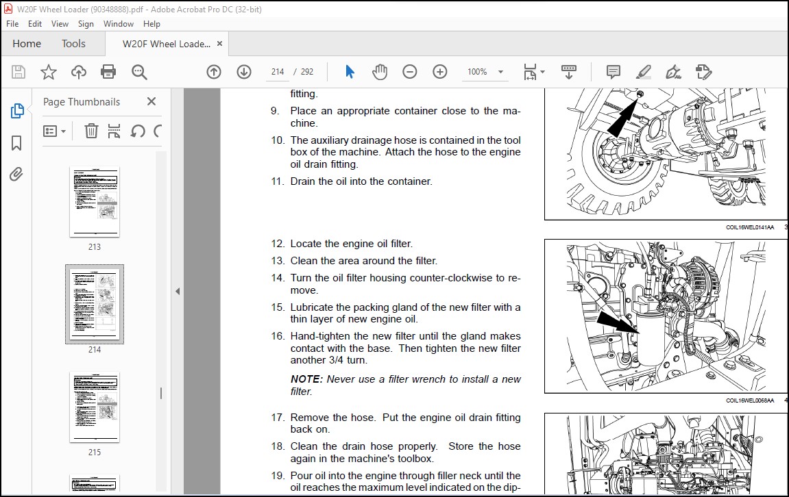 Case W20F Wheel Loader Operator's Manual 90348888 - PDF DOWNLOAD ...