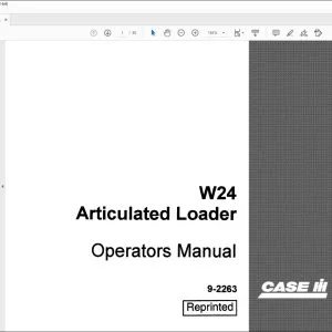 Case W24 Articulated Loader Operators Manual 9-2263 - PDF DOWNLOAD