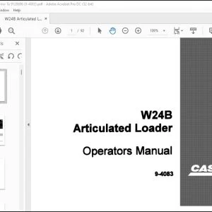 Case W24 Articulated Loader Operators Manual 9-4083 - PDF DOWNLOAD