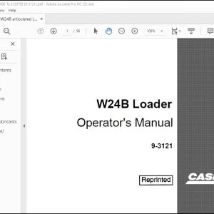 Case W24B Loader Operator's Manual 9-3121 - PDF DOWNLOAD