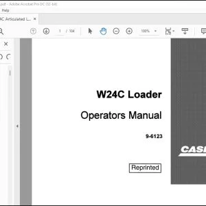 Case W24C Loader Operators Manual 9-6123 - PDF DOWNLOAD