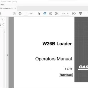 Case W26B Loader Operators Manual 9-2713 - PDF DOWNLOAD