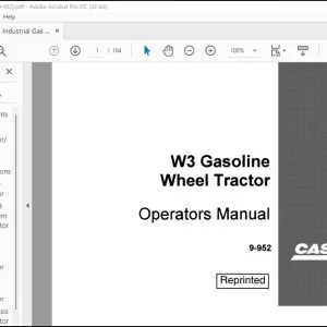 Case W3 Gasoline Wheel Loader Operators Manual 9-952 - PDF DOWNLOAD