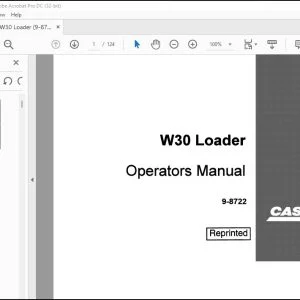 Case W30 Loader Operators Manual 9-8722 - PDF DOWNLOAD