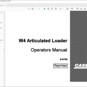Case W4 Articulated Loader Operators Manual 9-6766 - PDF DOWNLOAD