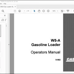 Case W5-A Gasoline Loader Operators Manual 9-982 - PDF DOWNLOAD