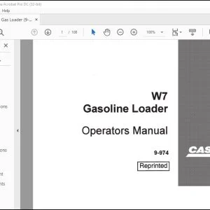 Case W7 Gasoline Loader Operators Manual 9-974 - PDF DOWNLOAD