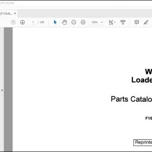Case W7 Loader Parts Catalog Manual F1054 - PDF DOWNLOAD