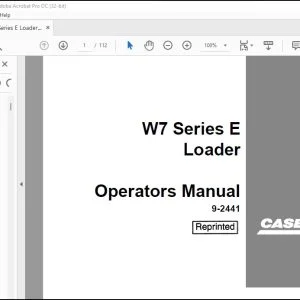 Case W7 Series E Loader Operators Manual 9-2441 - PDF DOWNLOAD