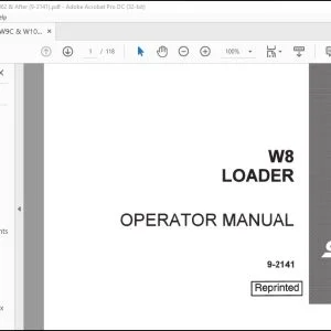 Case W8 Loader Operator Manual 9-2141 - PDF DOWNLOAD