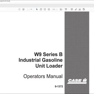 Case W9 Series B Industrial Gasoline Unit Loader Operators Manual 9-1372 - PDF DOWNLOAD