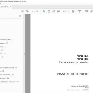 Case WX168 WX188 Excavadora con ruedas Manual de Servicio 48005374 - PDF DOWNLOAD