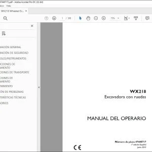 Case WX218 Excavadora con ruedas Manual del operario 47440717 - PDF DOWNLOAD