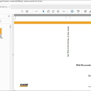 Case WX95 WX125 Midi Excavadoras Stage IIIA Empleo y Cuidado 84295896 - PDF DOWNLOAD