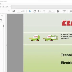 Claas Balers ROLLANT 254 255 UNIWRAP Electric System Technical Systems Manual - PDF DOWNLOAD