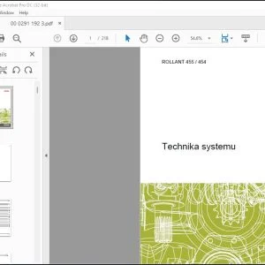 Claas Balers ROLLANT 455  454 Technika systemu Manual  - PDF DOWNLOAD