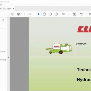 Claas Balers UNIWRAP Hydraulic Technical Systems Manual - PDF DOWNLOAD