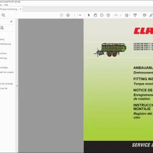 Claas Combines QUANTUM 6800 P  6800 S 5800 P  5800 S 5700 P  5700 S 4700 P  4700 S Torque monitoring Fitting Instruction Manual_DE_EN_RU_ES