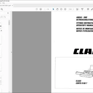 Claas Mowers CORTO 8100 T Fitting Instructions AND OPERATOR'S MANUALManual_DE_EN_FR - PDF DOWNLOAD