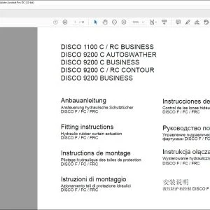 Claas Mowers DISCO 1100 C  RC BUSINESS 9200 C AUTOSWATHER 9200 C BUSINESS 9200 C  RC CONTOUR 9200 BUSINESS Hydraulic rubber curtain actuation DISCO F  FC  FRC Fitting Instructions Manual_DE_EN_FR_ES_IT_RU
