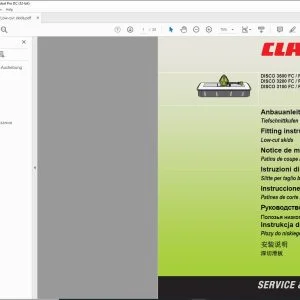 Claas Mowers DISCO 3500 FC  FRC Profil 3200 FC  FRC Profil 3100 FC  FRC Profil Low-cut skids Fitting Instructions Manual_DE_EN_FR_ES_IT_RU