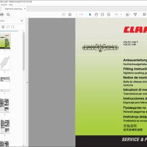 Claas Tedders VOLTO 1100 T  1100 Nighttime swathing gearbox FITTING INSTRUCTIONS Manual_DE_EN_FR_ES_IT_RU