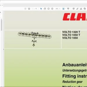 Claas Tedders VOLTO 1320 T 1050 T 1050 Reduction gear FITTING INSTRUCTIONS Manual_DE_EN_FR_ES_IT_RU - PDF DOWNLOAD
