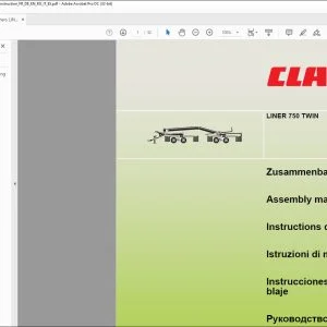 Class Swathers LINER 750 TWIN Assembly Instruction_FR_DE_EN_RU_IT_ES -  PDF DOWNLOAD