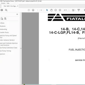 Fiatallis 14-B 14-C 14-C 14-CTA 14-C-LGP FL14-B FL 14-C Fuel Injection Pump Service Instructions Manual 73132417 - PDF DOWNLOAD
