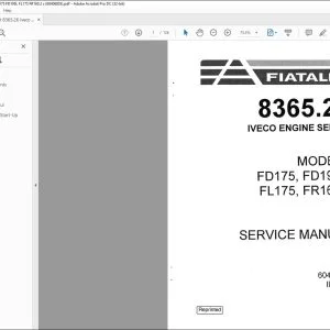 Fiatallis 8365.26 Iveco Engines Series FD175 FD195L FL175 FR160.2 Service Manual 60406803 - PDF DOWNLOAD