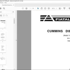 Fiatallis Cummins Diesel V 903-C265 161 Tractor Scraper Parts Catalog Manual 73115346 - PDF DOWNLOAD