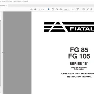 Fiatallis FG85 FG105 Series B Operation & Maintenance Instruction Manual 75314787 - PDF DOWNLOAD