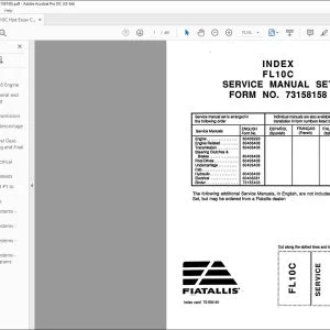 Fiatallis FL10C Hydraulic Excavator Service Manual 73158158 - PDF DOWNLOAD