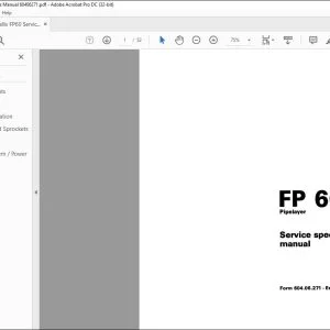 Fiatallis FP60 Service Specifications Manual 60406271 - PDF DOWNLOAD