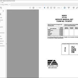 Fiatallis FT110 Backhoe Loader Service Manual 75128707 - PDF DOWNLOAD