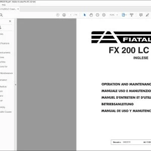 Fiatallis FX 200 LC Crawler Excavator Operation & Maintenance Manual 59822019 - PDF DOWNLOAD
