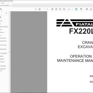 Fiatallis FX220LC Crawler Excavator Operation & Maintenance Manual 59822020 - PDF DOWNLOAD
