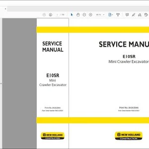 NEW HOLLAND E10SR Mini Crawler Excavator SERVICE MANUAL 84363846 - PFD DOWNLOAD