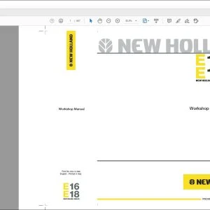 NEW HOLLAND E16 E18 Workshop Manual 604.13.396 - PDF DOWNLOAD