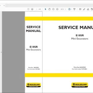 NEW HOLLAND E18SR Mini Excavators SERVICE MANUAL 84345202 - PDF DOWNLOAD