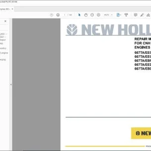New Holland 667TA/EEG 667TA/EEC 667TA/EBF 667TA/EED 667TA/EBD Engines Repair Manual  - PDF DOWNLOAD