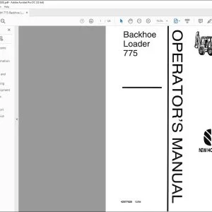 New Holland 775 Backhoe Loader Operator's Manual 42077520 - PDF DOWNLOAD
