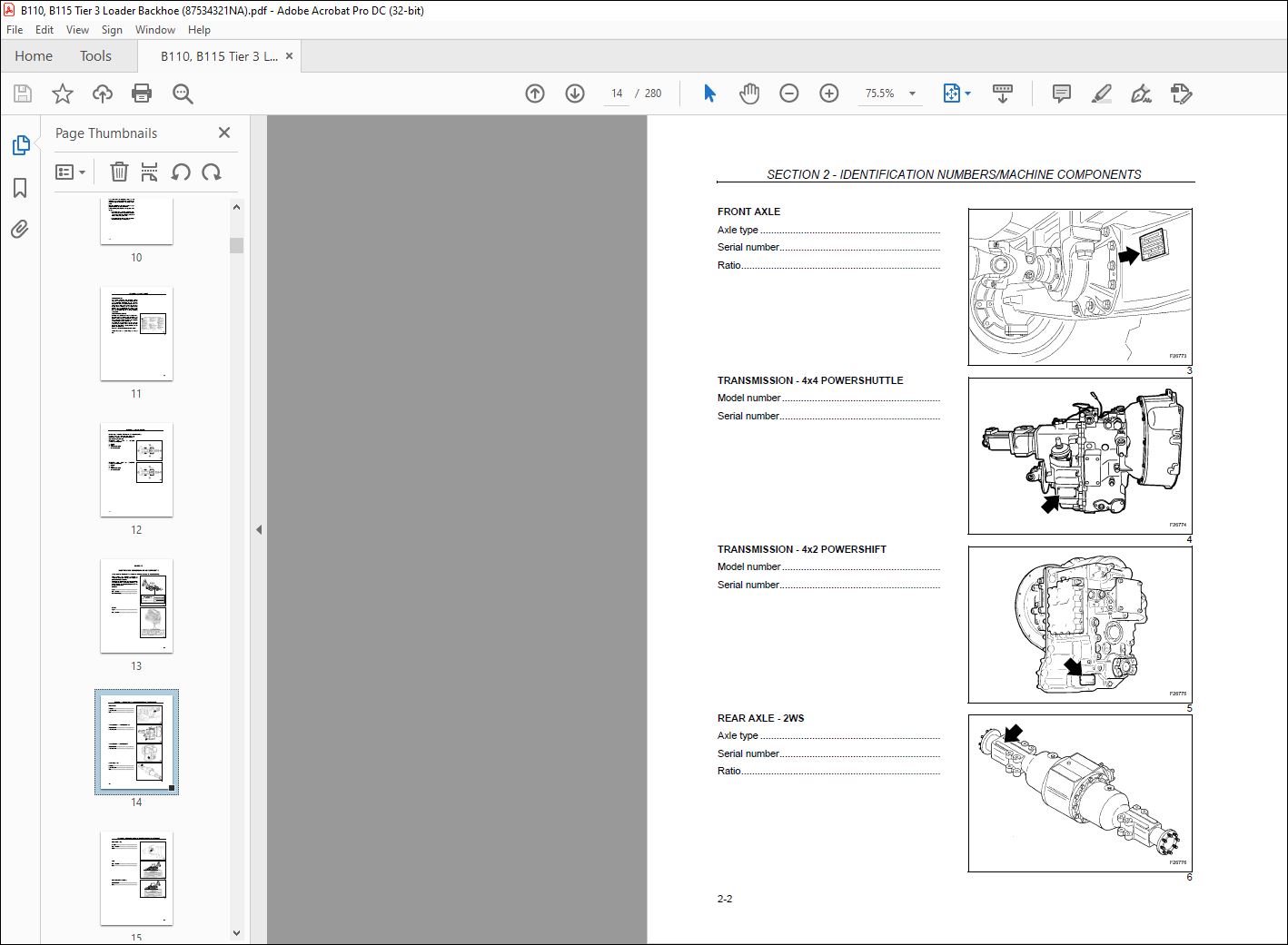 New Holland B110 B115 TIER 3 Backhoe Loader Operator's Manual 87534321 ...