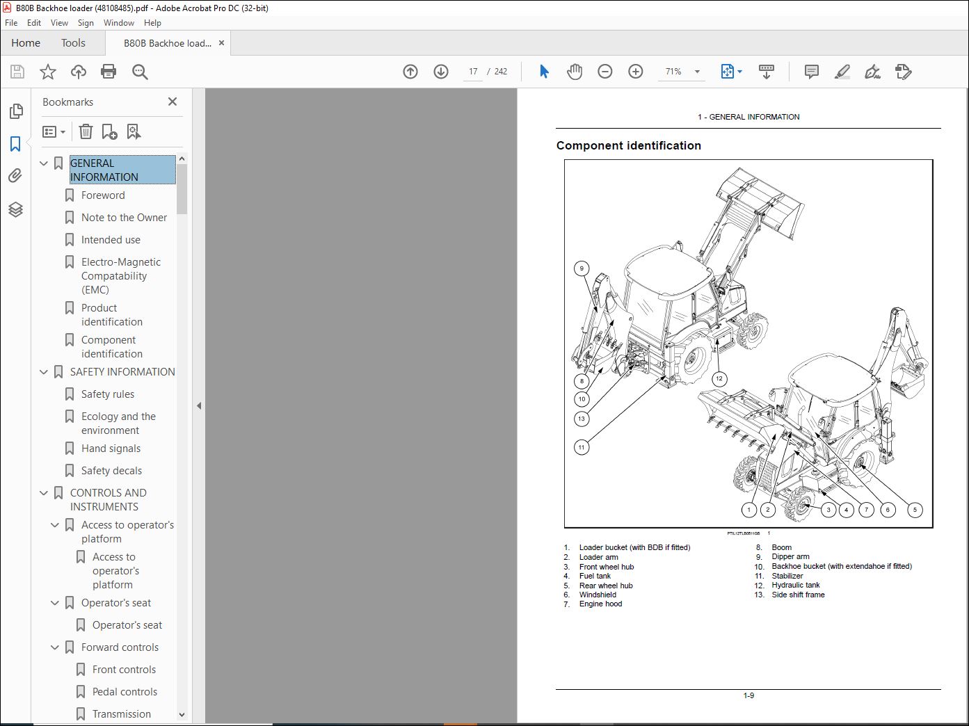 New Holland B80B Backhoe Loader Operator's Manual 48108485 - PDF ...