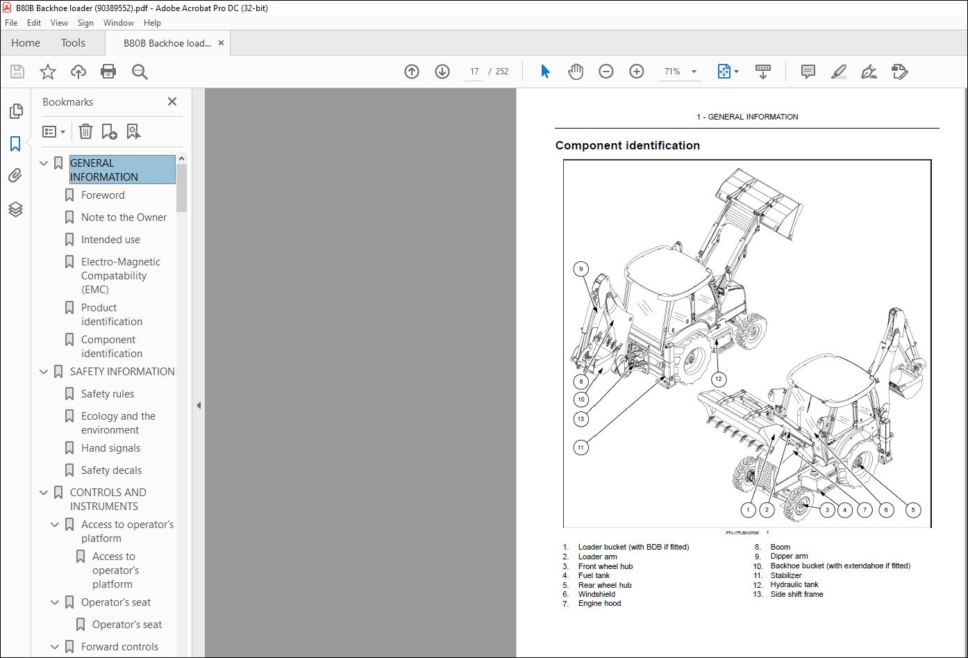 New Holland B80B Backhoe Loader Operator's Manual 90389552 - PDF ...